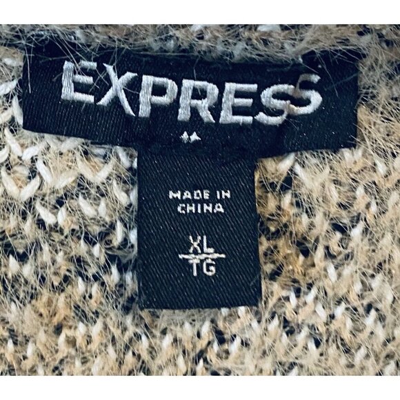 Express Sweater Womens XL Cheetah Print Crew Neck Pullover Fuzzy Soft Boho - Picture 5 of 7